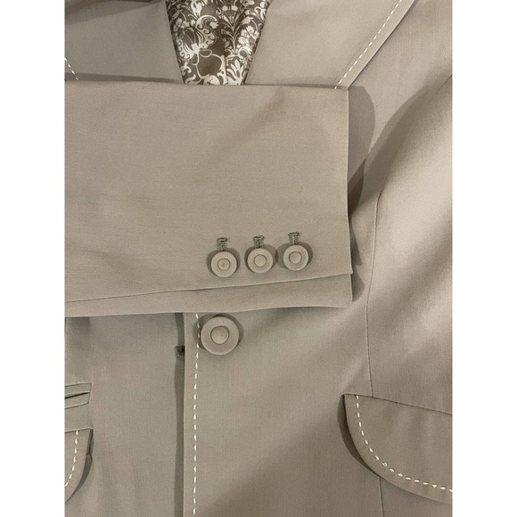 CABI Tan Single Button Collared Career Classic Boss Babe Blazer Jacket Women 8 - Picture 9 of 14